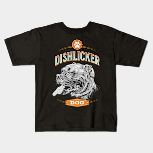 Pet Cute Dog Dish Licker Dog Kids T-Shirt